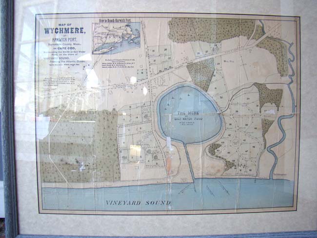 A 19th century map of Wychmere Harbor in Harwich Port, Mass., circa 1870, by A.L. Weekes